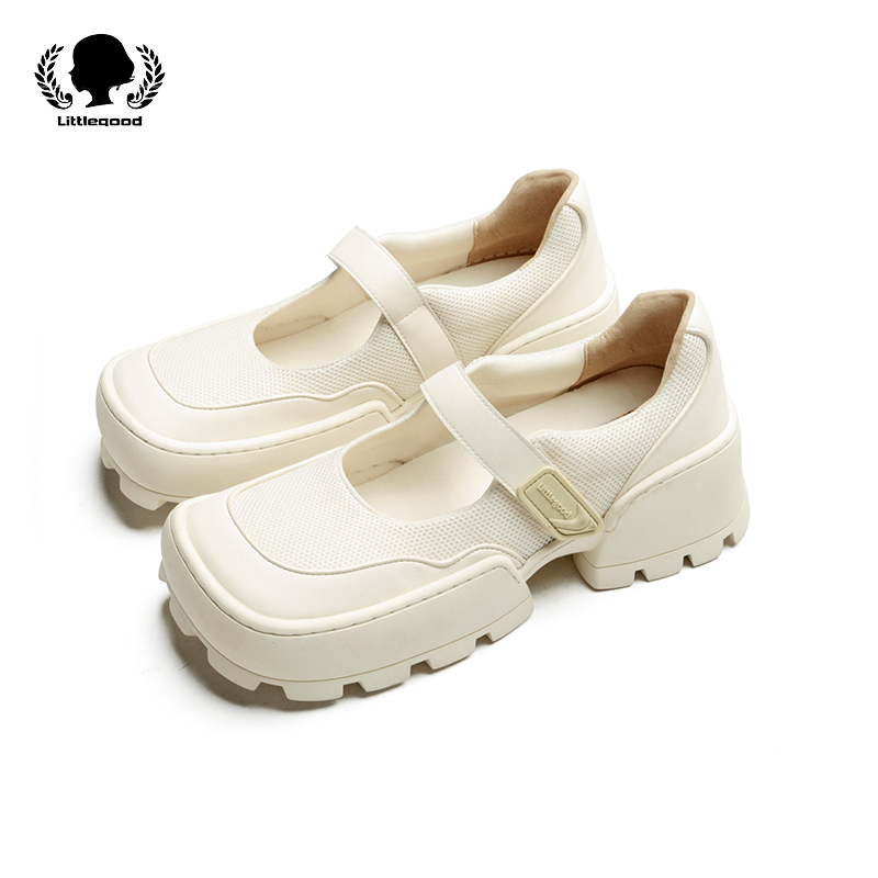 littlegood new product niche design sneakers women's 2021 new thick-soled Joker casual shoes academic style