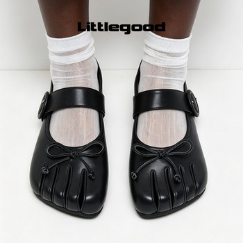 Littlegood retro split-toe mary jane shoes for women 2026 summer new style niche versatile