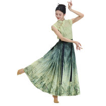 Fubo classical dance costumes large swing skirts antique printed skirts performance training clothes gradient horse-faced skirts