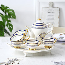 English afternoon tea tea set with tray European small luxury living room household coffee making set Full set of flower tea set