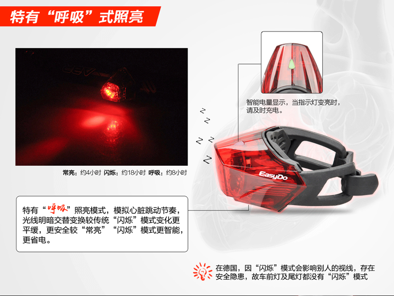 Eclairage pour vélo EASYDO - Taillights - Ref 2401137 Image 12