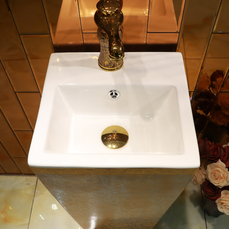 Balcony column type lavatory toilet the basin that wash a face ceramic sink basin to a body wash gargle floor type column