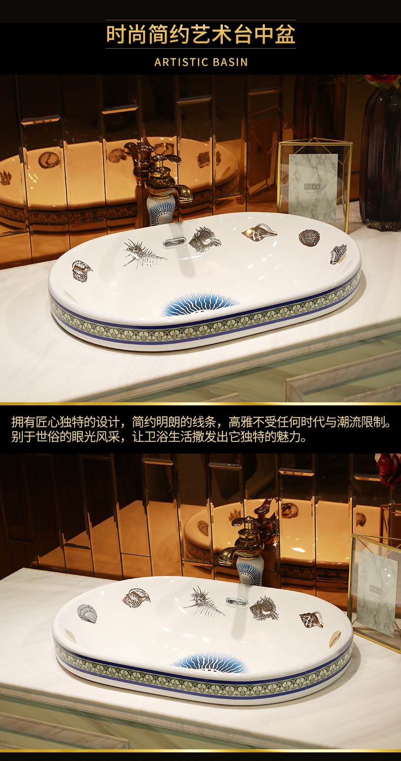 Ceramic half embedded in taichung basin sinks single basin sink basin household art the sink cabinet basin