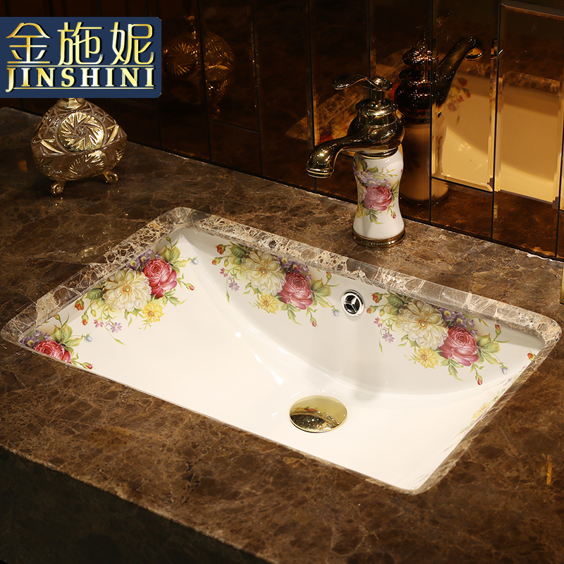 Art ceramic undercounter embedded toilet lavabo that defend bath lavatory ceramic square of the basin that wash a face