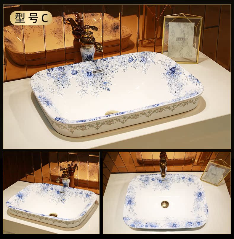 Chinese pottery and porcelain of jingdezhen half embedded in taichung basin sinks single art basin basin sink