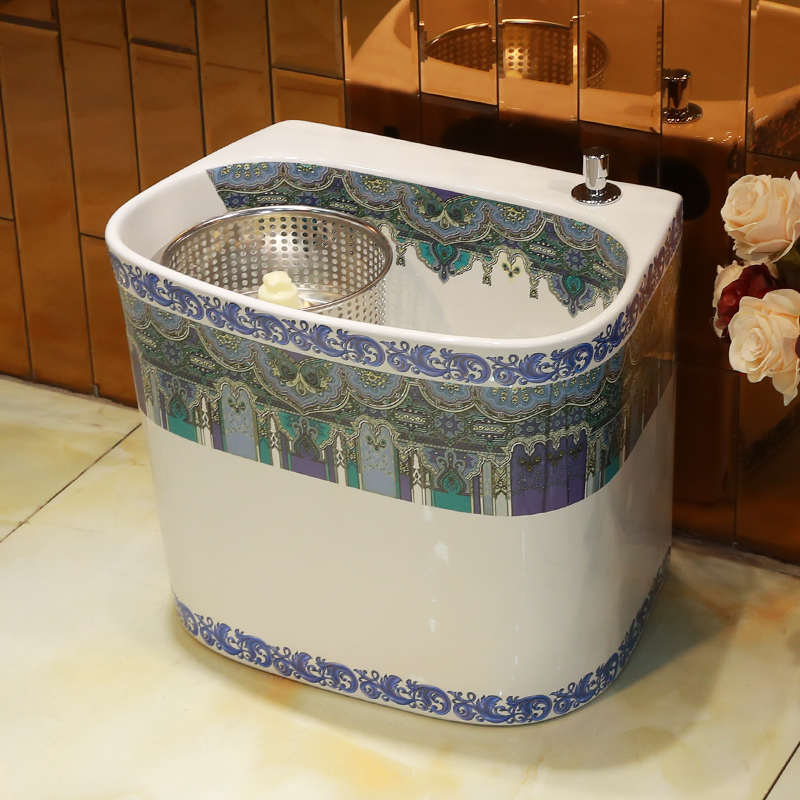 Ceramic wash mop pool blue mop pool mop basin drag palmer mop pool household bathroom floor balcony pool