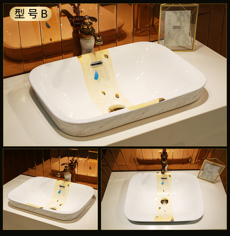 Jingdezhen ceramic half embedded in taichung basin sinks single basin household art stage basin of continental basin on the stage