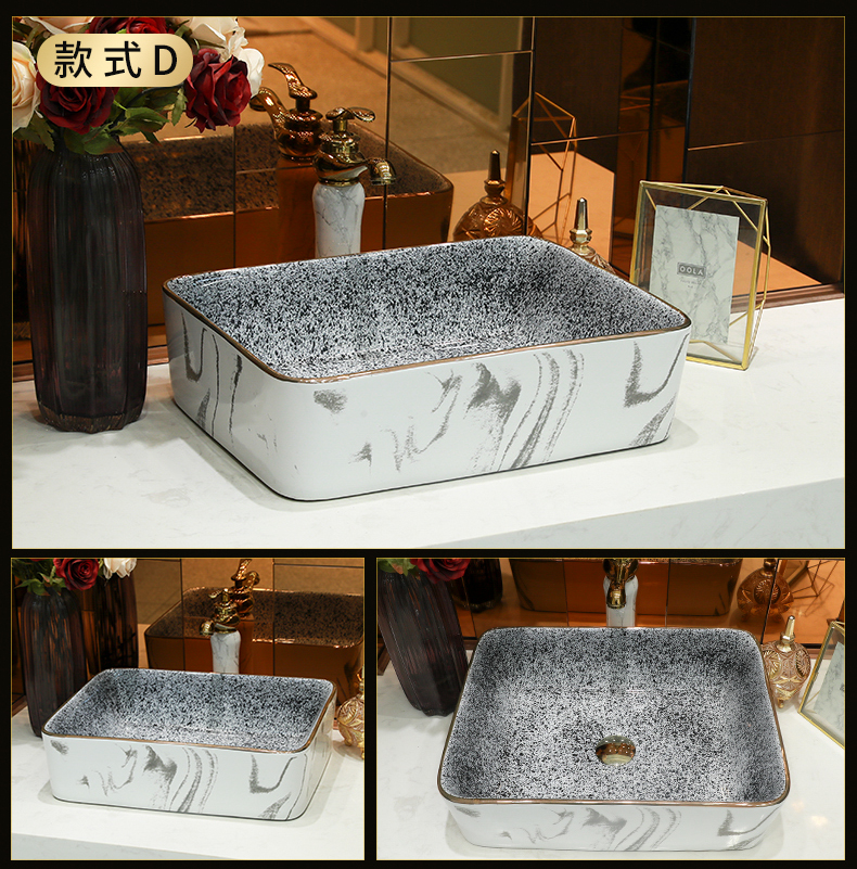 Nordic contracted the stage basin square ceramic lavabo pool household lavatory up phnom penh artistic marble basin