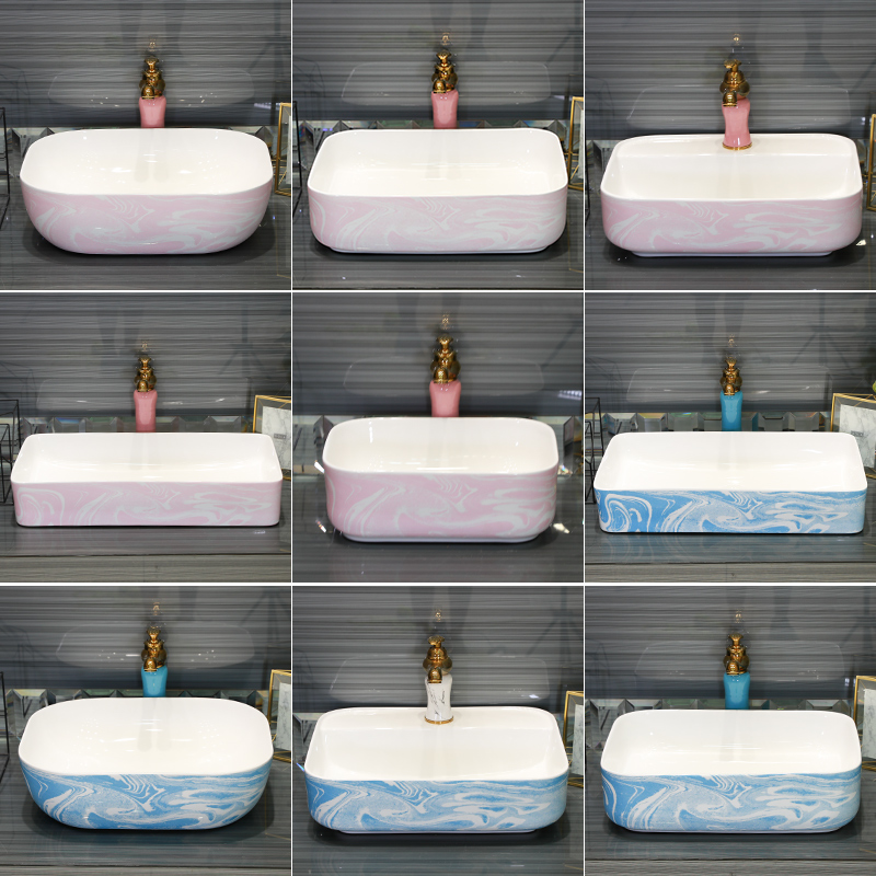 Gold cellnique marble contracted art ceramic stage basin household lavabo legend sink basin