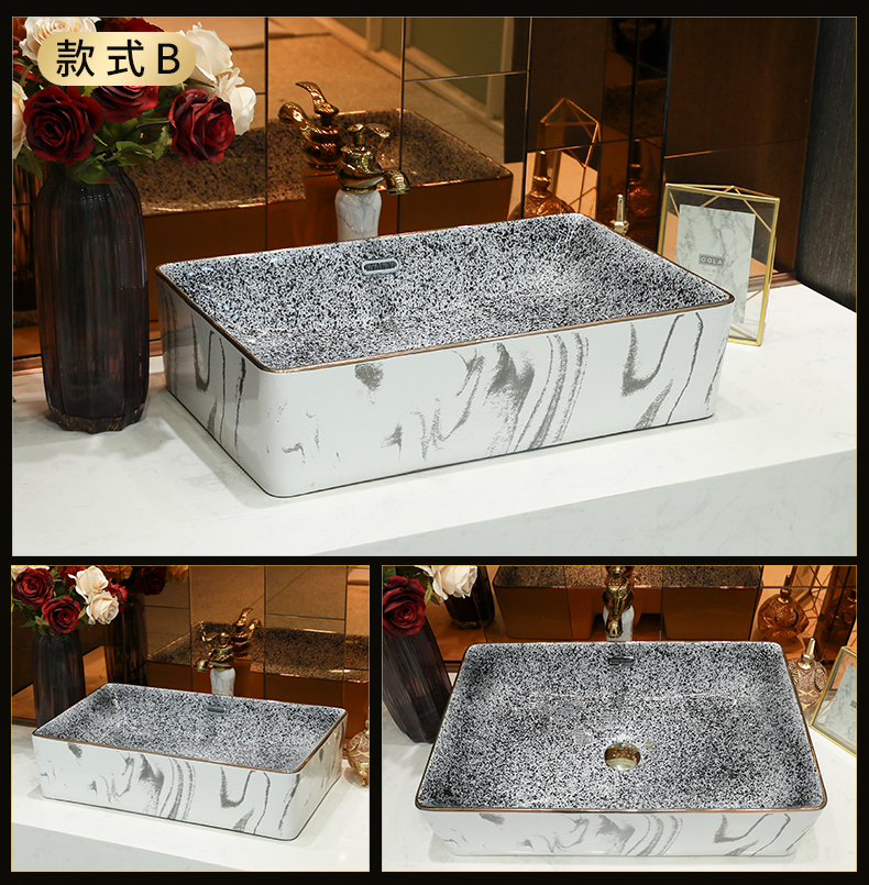 Nordic contracted the stage basin square ceramic lavabo pool household lavatory up phnom penh artistic marble basin