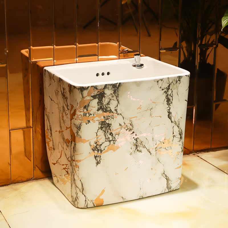 Jingdezhen balcony to wash the mop pool ceramic toilet bowl household mop mop pool size small mop slot
