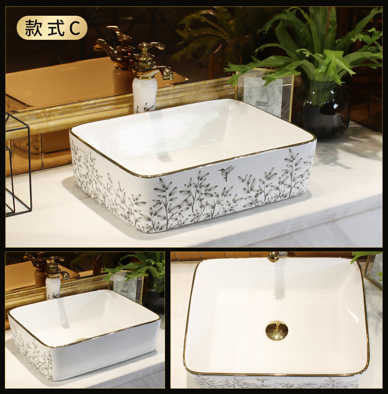 Jingdezhen ceramic stage basin sink single basin of continental basin basin home for wash lavatory basin to art