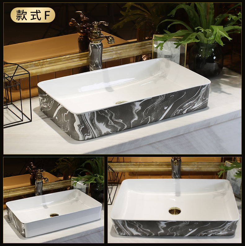 Marble jingdezhen ceramic stage basin sink in use process basin basin household art basin