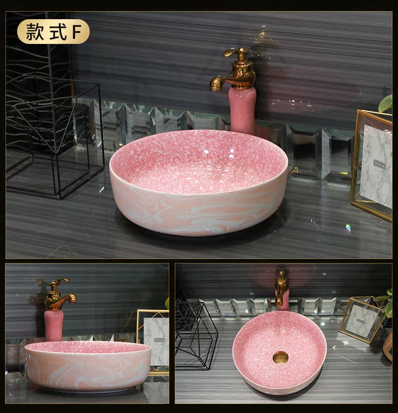 Basin of northern Europe on household square shape toilet lavabo single Basin ceramic multicolor lavatory pool balcony Basin