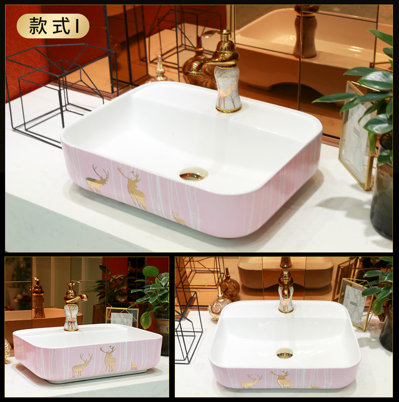 The stage basin of northern wind household contracted light key-2 luxury lavatory balcony small size ceramic toilet lavabo single basin