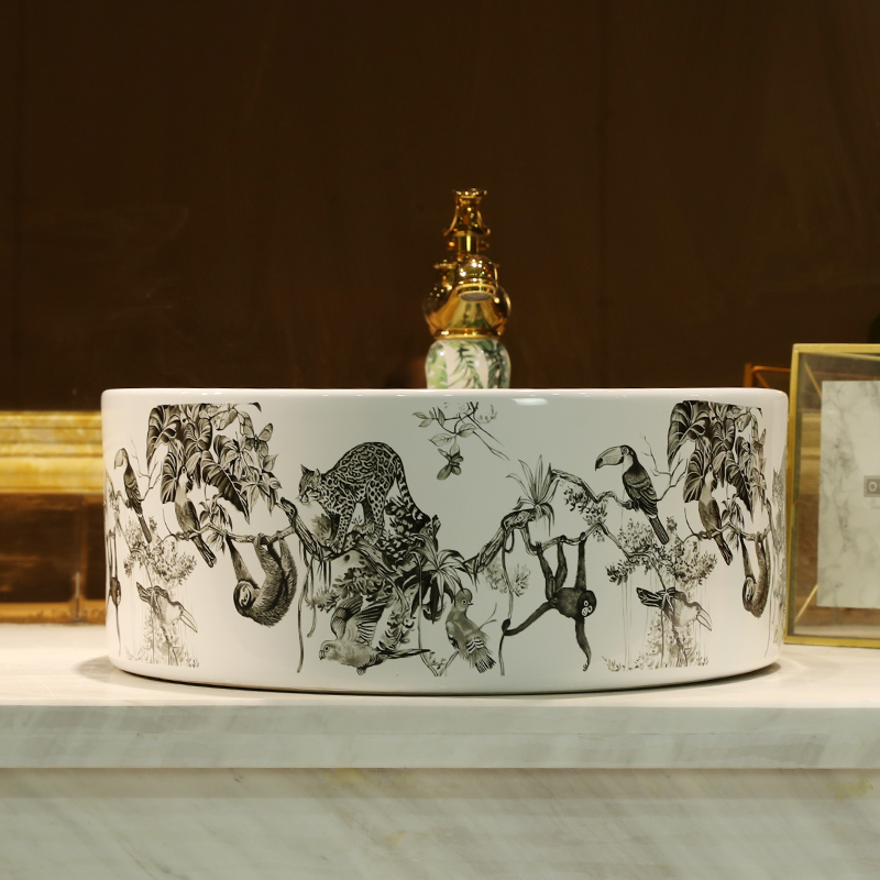 Gold cellnique ceramic lavabo for wash gargle basin ChiPan simple small family toilet lavatory basin home u.s
