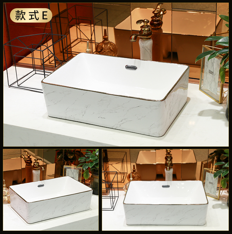 Gold cellnique stage basin basin ceramic lavatory household balcony toilet lavabo single basin pool small size