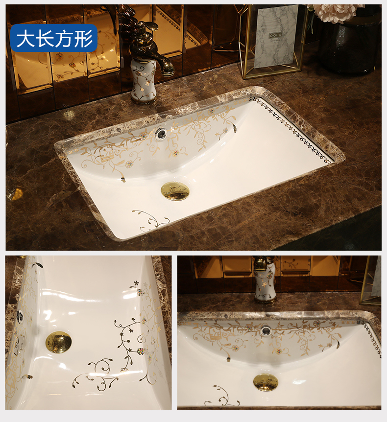 Contracted undercounter square ceramic lavabo embedded lavatory toilet small size balcony basin