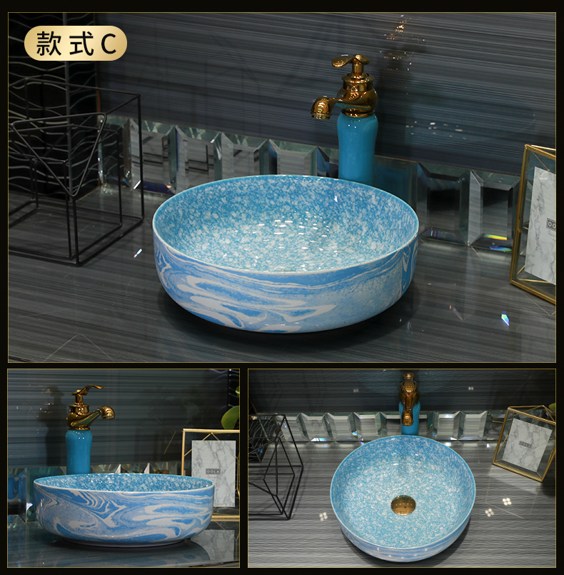 Basin of northern Europe on household square shape toilet lavabo single Basin ceramic multicolor lavatory pool balcony Basin