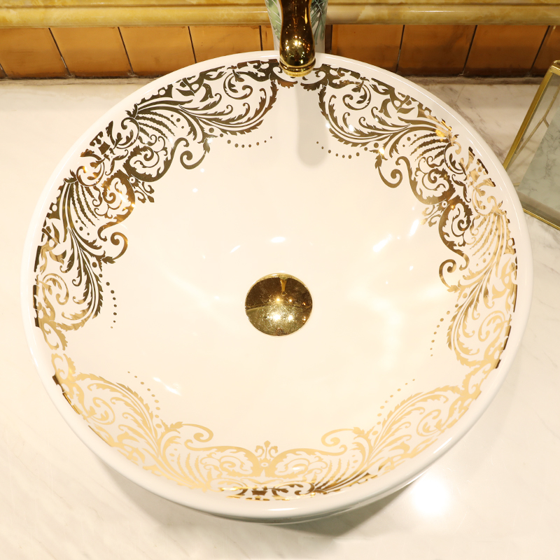 Gold cellnique ceramic lavabo for wash gargle basin ChiPan simple small family toilet lavatory basin home u.s