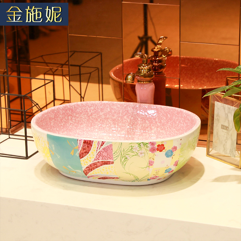On the balcony On the sink basin of small size ceramic lavatory pool single basin bathroom basin basin