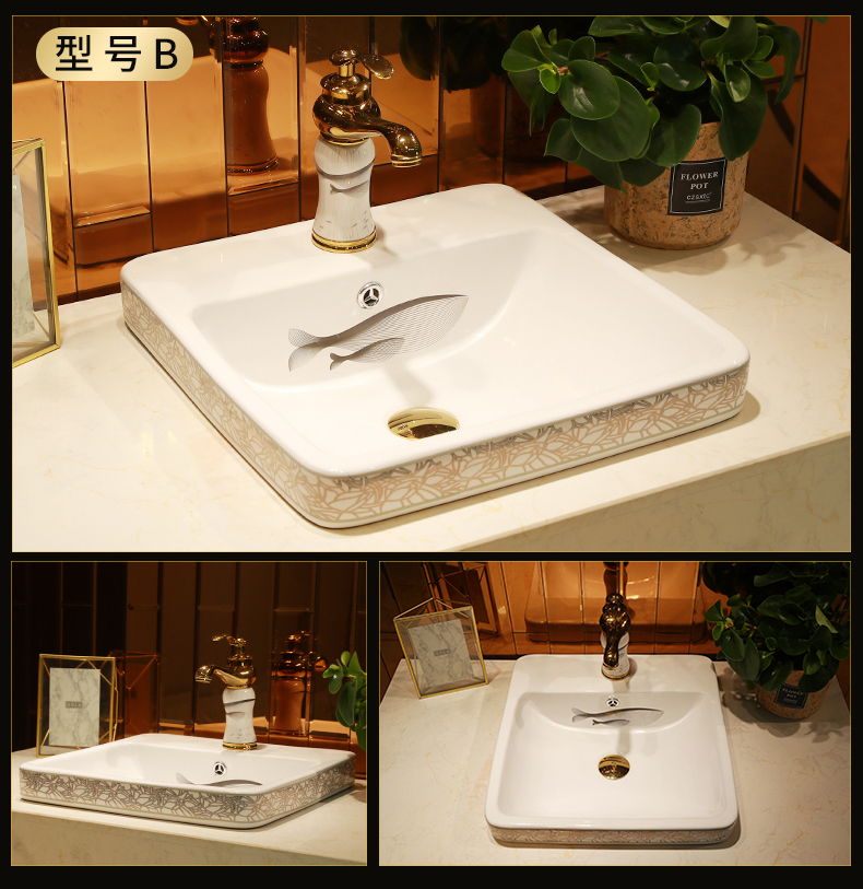 Nordic contracted wind ceramic half embedded in taichung basin sinks single art basin household basin sinks