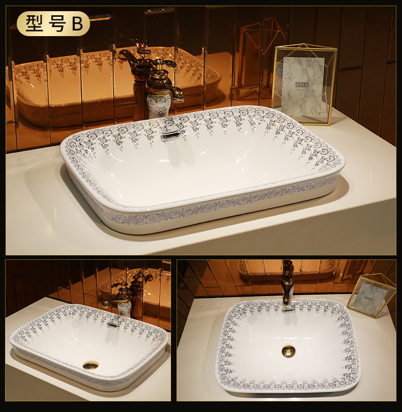 Jingdezhen European contracted ceramic half embedded in taichung basin basin household lavatory basin to art on the stage