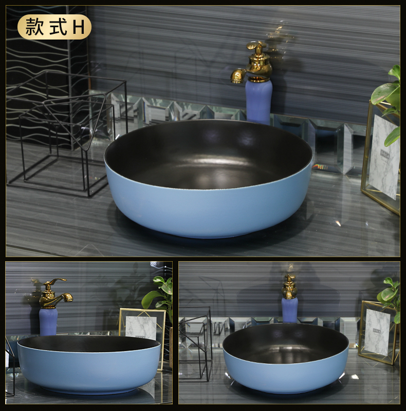 Gold cellnique stage basin rectangular circular for wash basin sink art ceramic lavatory basin basin of the balcony