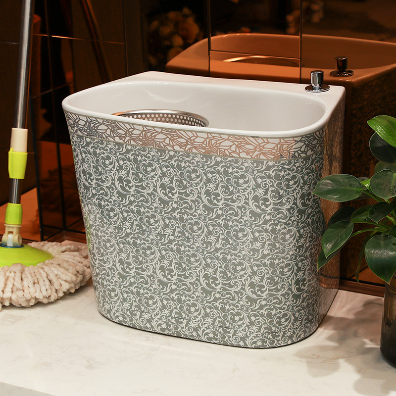 Contracted ceramic mop pool cleaning mop pool balcony towing basin sink size small toilet floor type household