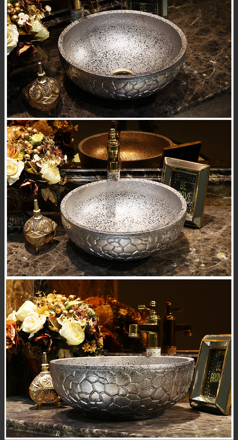 Jingdezhen ceramic household lavabo art basin rectangle lavatory toilet stage basin to gold