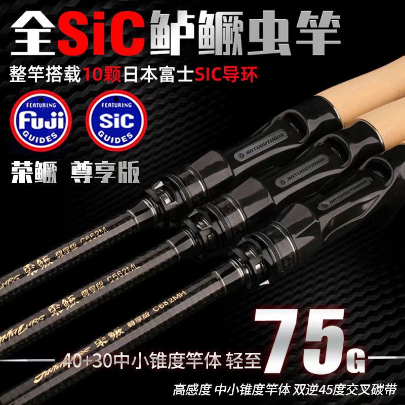 Jingturong Premium Edition Lure Fishing Rod, Ultra-Fast Action for Bass and Trout, Full Fuji Sic High Sensitivity Competition Rod for Black Pit Fishing