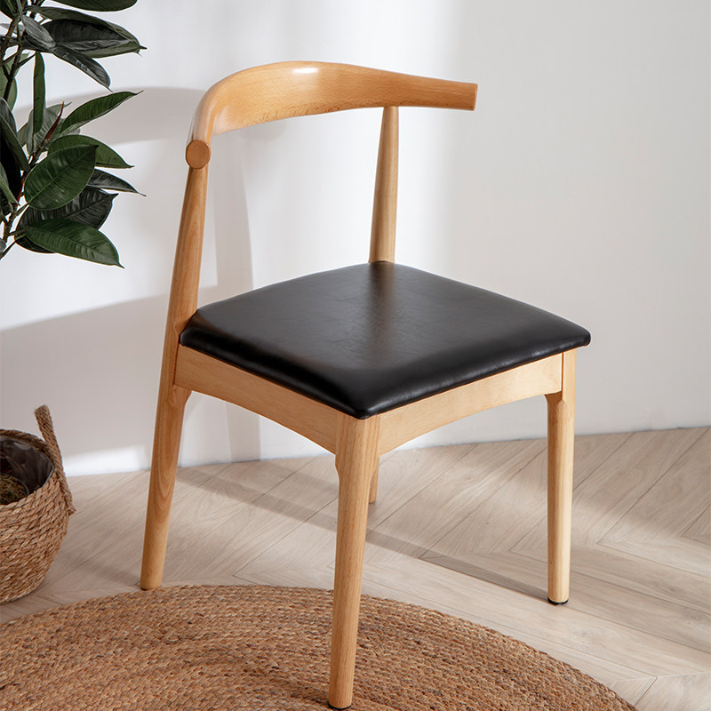 Solid wood horn chair dining chair home conference office chair chair solid wood back chair dining chair Nordic desk chair