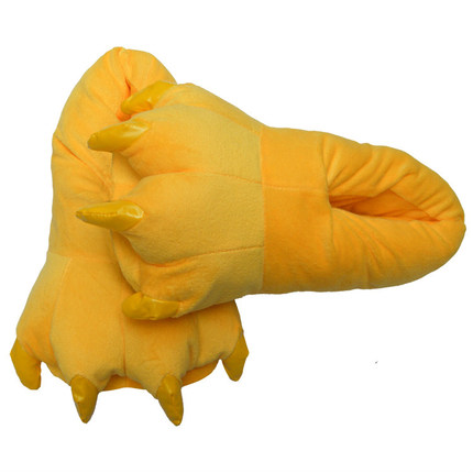 个性卡通连体睡衣搭配恐龙奶牛爪子鞋包跟超柔保暖居家室内棉拖鞋