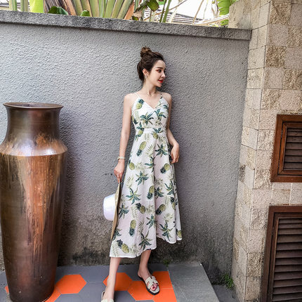 2018新款巴厘岛海边度假沙滩裙夏显瘦中长裙