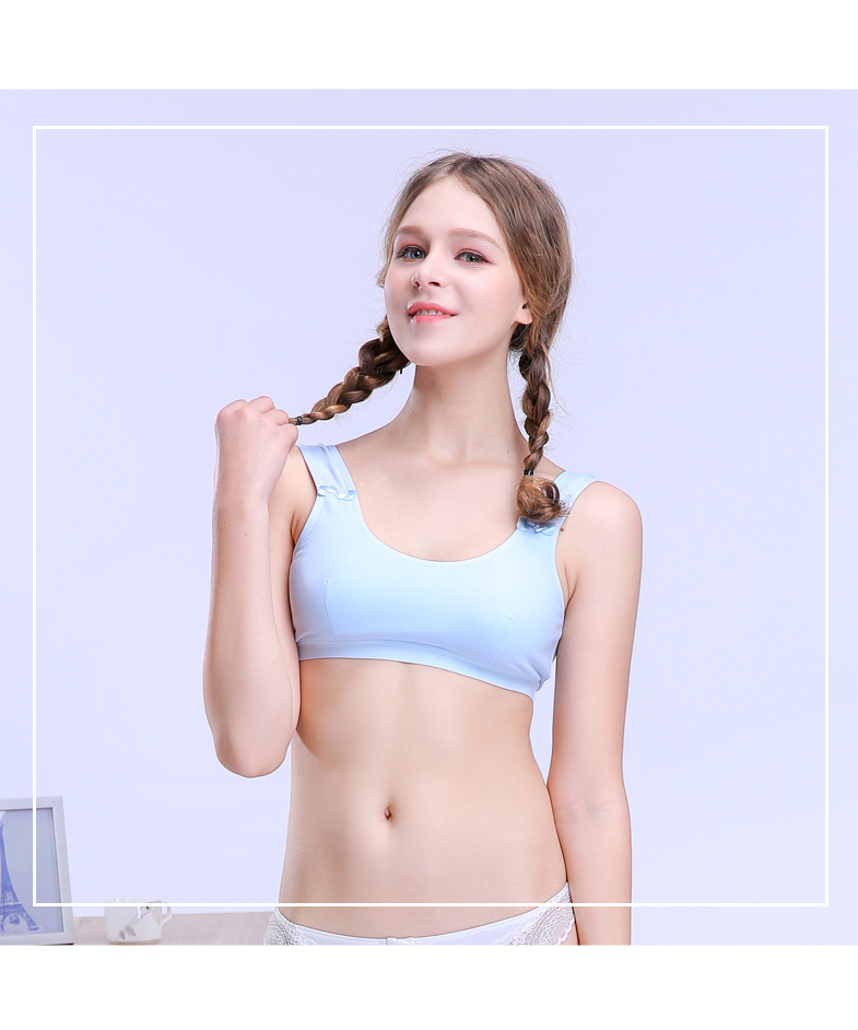 Cô gái bông thời kỳ phát triển đồ lót vest học sinh trung học cơ sở ống top 12/14/16 tuổi không có áo ngực thép áo bra tập gym
