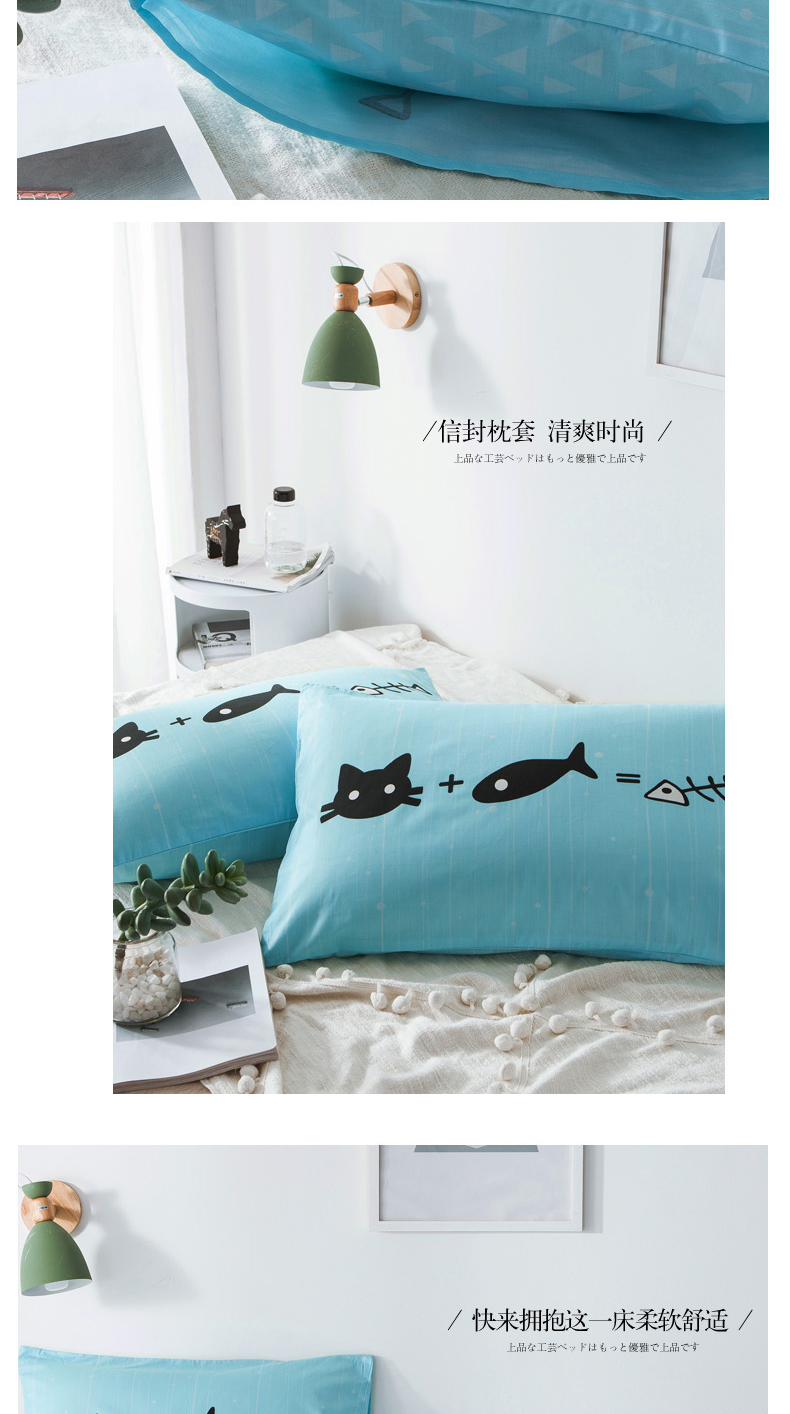 Pinot cỡ lớn nghiền bông gối Cartoon in bông áo gối 48 & lần; 74 một cặp - Gối trường hợp gối chống trào ngược monmon