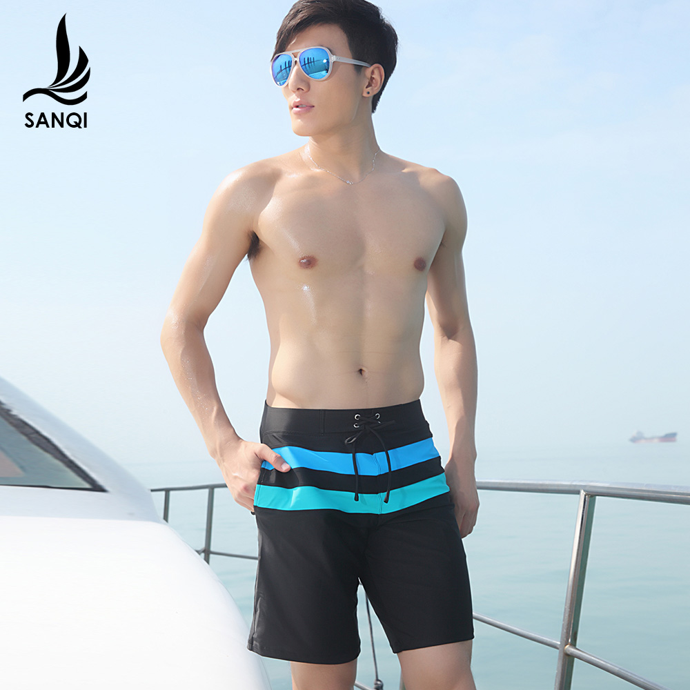 Three-odd beach pants men's bathing suit casual loose large size swimming pants 50% flat corner swimming pants spa boys