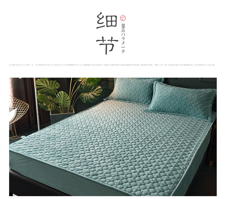 Giường lông cừu san hô 笠 đơn mảnh mùa thu và mùa đông dày pha lê cashmere Simmons nệm bọc tay áo flannel trượt Ga chun và ga phủ