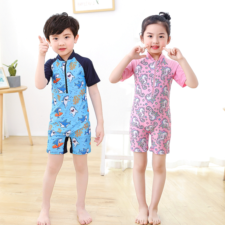 Cartoon children's swimsuit Cute boy swimsuit one-piece baby quick-drying small and medium-sized boy boy swimsuit climbing suit surfing