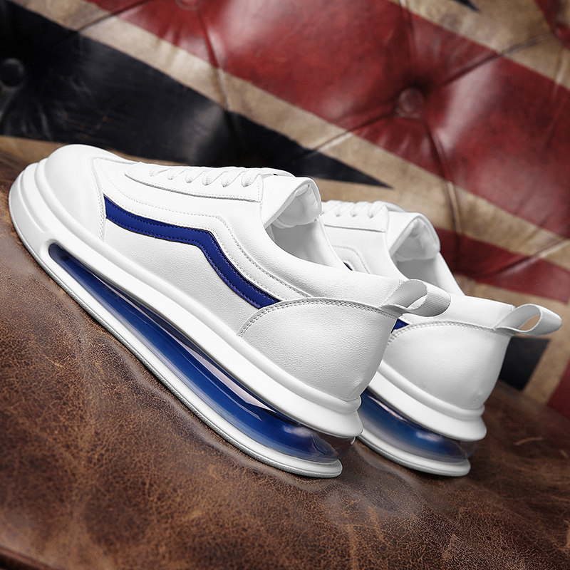 Hong Kong tide brand men's shoes 2021 new leather breathable casual heightened thick bottom shoes air cushion small white shoes