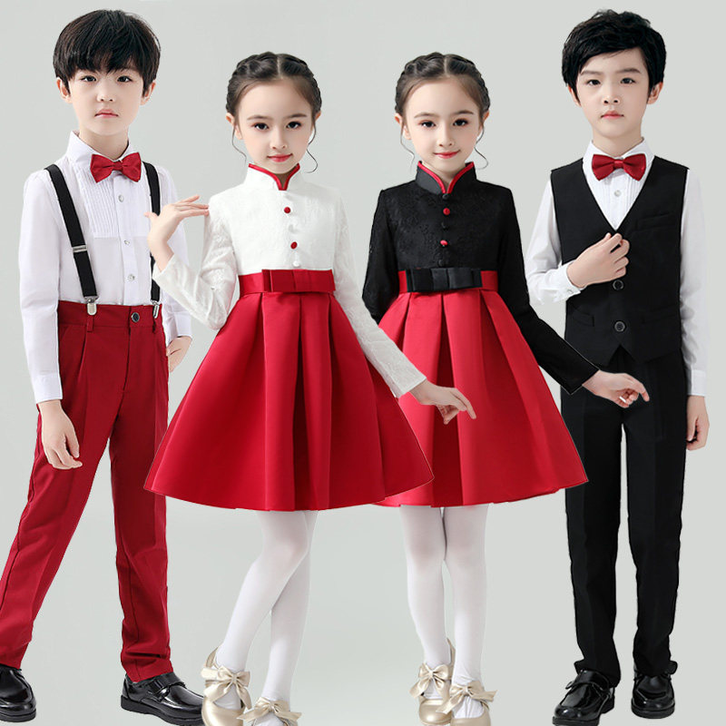 Children's choral singing out of primary school children's chorus girl dance dress boy recital gown 61 performance costumes 