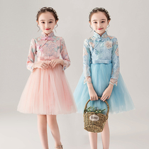 Childrens performance clothing girls dance skirt dress Chinese style Hanfu primary school chorus girl recitation performance costume