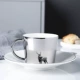 Reflection Cup Mirror Reflection Cup Mirror Cup Saucer Reflection Korea Creative Gốm sứ Reflection Cup Cup luycho Cup - Cà phê