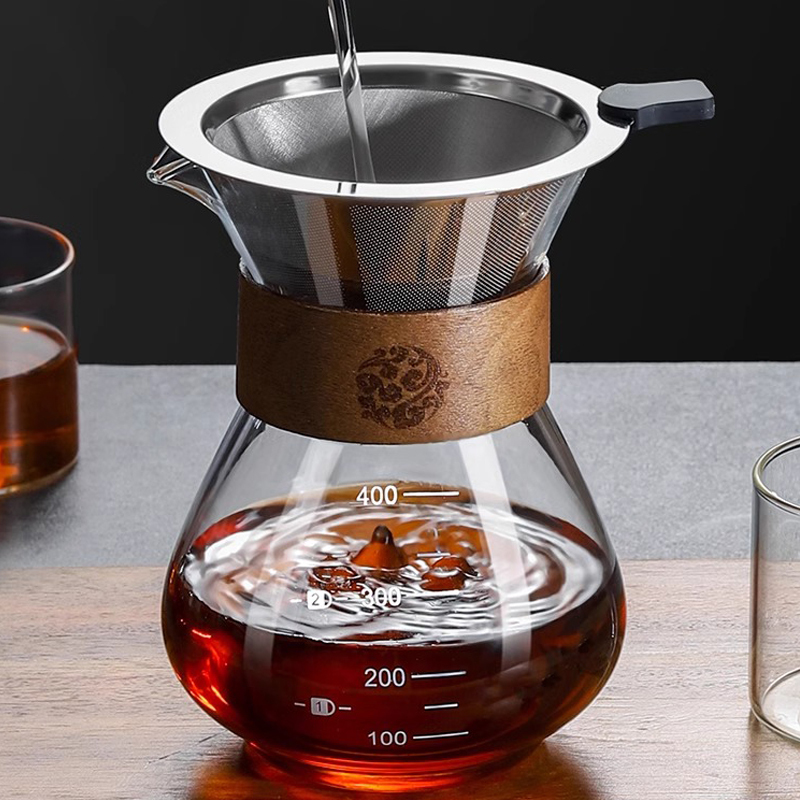 Hand-Brewed Coffee Pot, Home-Use Hand-Grind Coffee Sharing Pot, American-Style Coffee Equipment, Filter Cup, Funnel, Drip Cup, Drip Pot
