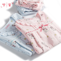 Dream honey air cotton moon clothing autumn and winter pregnant womens pajamas postpartum lactation clothing inside and outside cotton maternal feeding set