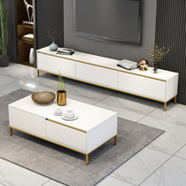 Nordic style solid wood foot tea table TV cabinet minimalist modern home tea table New Chinese small family style living room combination