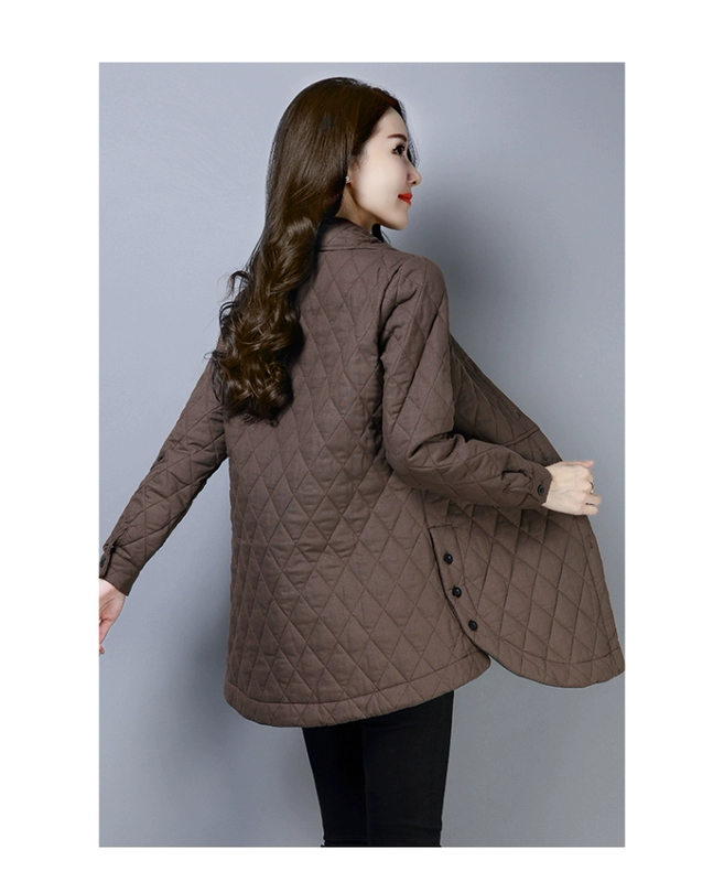 Áo khoác nữ mùa đông Hàn Quốc 2018 mới chất liệu cotton và vải lanh dày mẹ đã mỏng trong phần dài của áo khoác cotton mùa đông nữ size lớn - Bông áo phao dài nữ