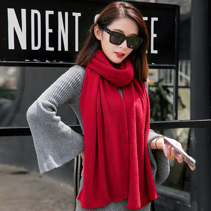 韩版毛线针织港风少女围巾秋冬季加厚仿羊绒保