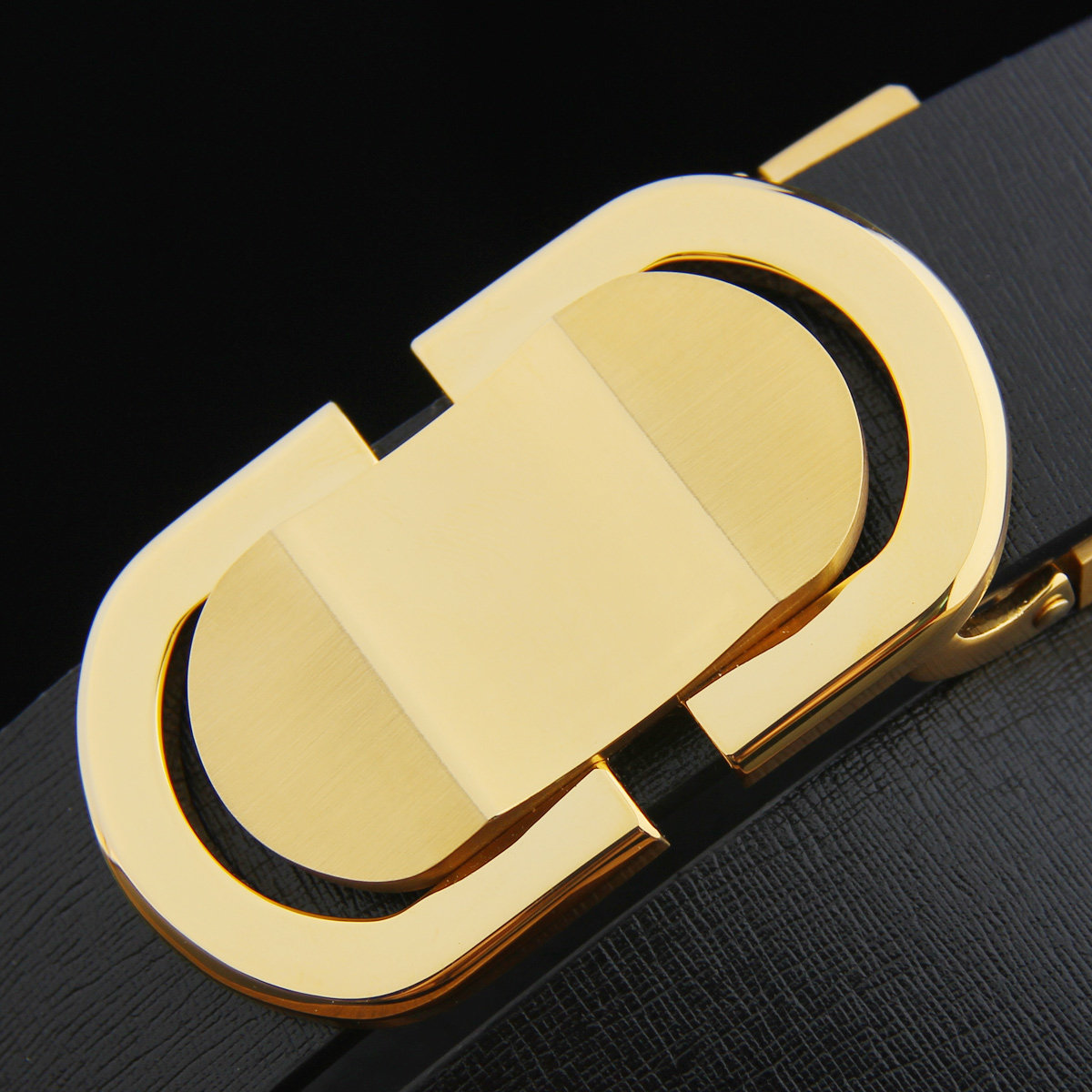 Casual men's belt with smooth buckle 8 characters, top layer cowhide belt, men's leather belt, youth Korean version, all-match trendy belt