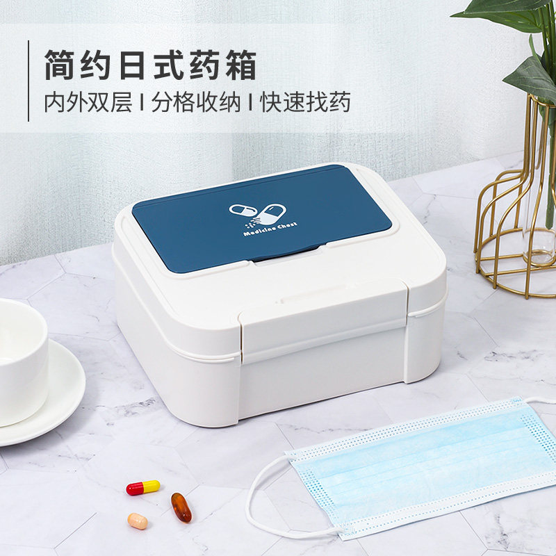 Portable small medicine box Dormitory Students Home Large Capacity Medicine Box Children medicine Drug intake cartridges First aid kits